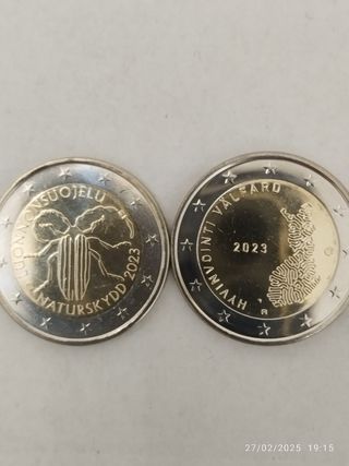 Pareja monedas 2 euros Finlandia 2023