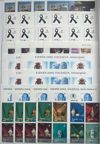 Sellos España Bloque de 4, 1988 a 2009