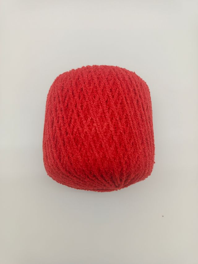 Lote 10 ovillos viscosa natural rojo