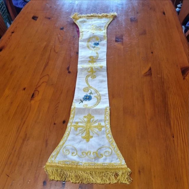 Manipulo antiguo bordado a mano antiguedad años 50