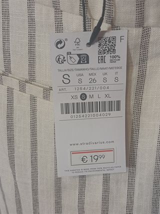 Falda pantalón cruzada blanca y beige talla S 
