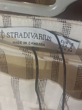 Falda pantalón cruzada blanca y beige talla S 
