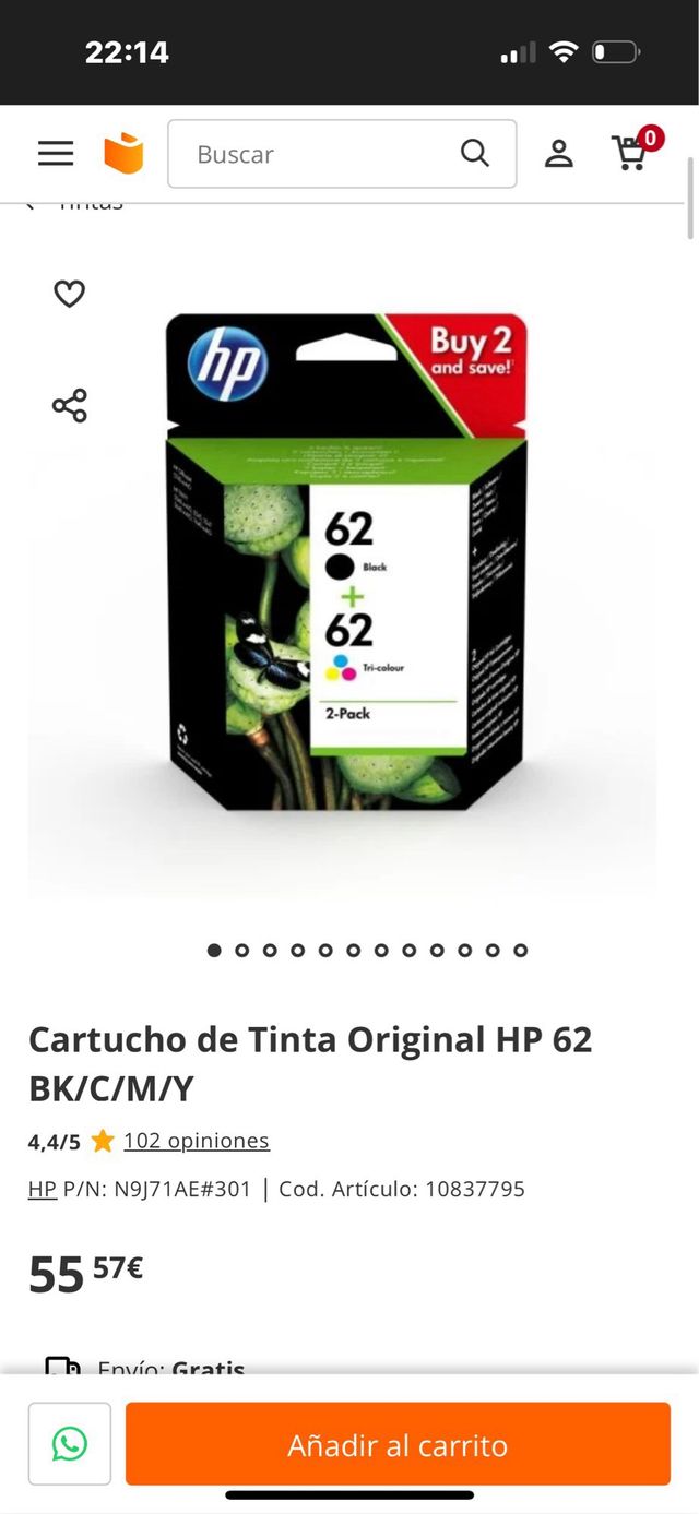 Tinta impresora HP
