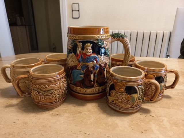 Conjunto 7 jarras cerveza estilo alemana