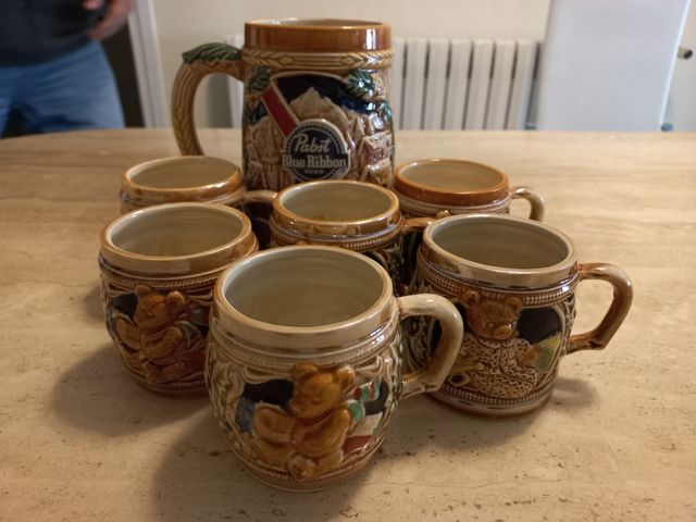 Conjunto 7 jarras cerveza estilo alemana