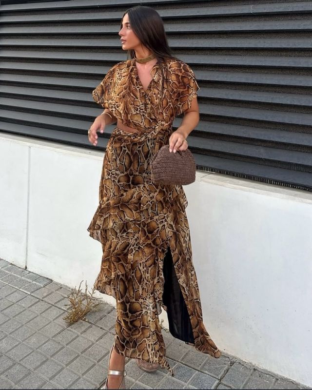 Vestido gasa animal print