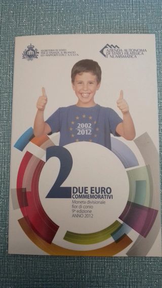 Cofanetto 2 € San Marino 2012 10 anni dell'euro