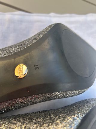 Zapatos tacon plateados de Zara talla 37