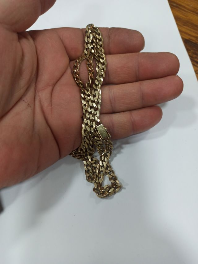 Cadena de plata chapado de oro