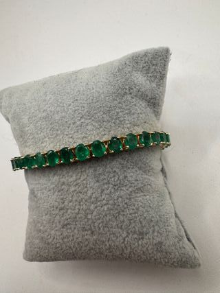 Pulsera riviere de oro de 18 kt con esmeraldas