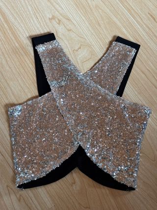 Top lentejuelas plata