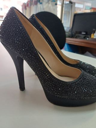 Zapatos tacón negro fiesta t 37