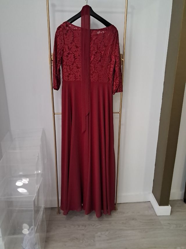 Vestido largo granate nuevo a estrenar