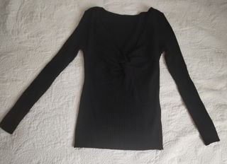 Jersey punto negro canalé 