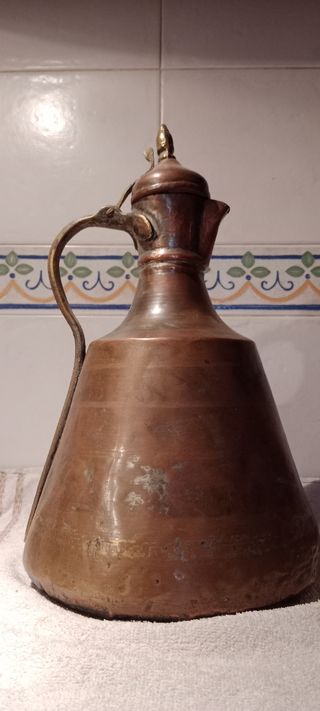ACEITERA ALCUZA DE COBRE ANTIGUA