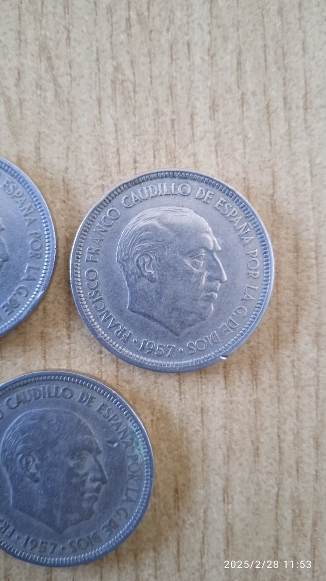 Monedas 5 pesetas 1957