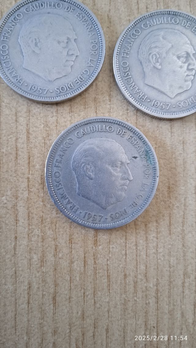 Monedas 5 pesetas 1957