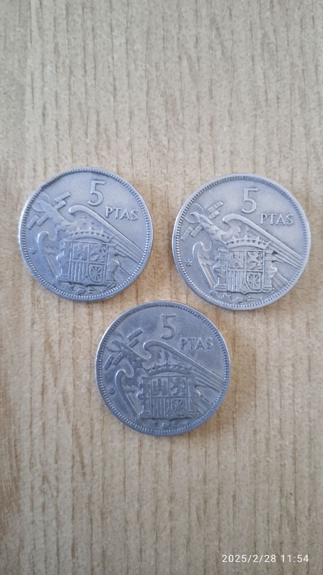Monedas 5 pesetas 1957