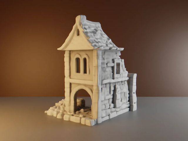 Casa de fantasía medieval en ruinas juegos de rol