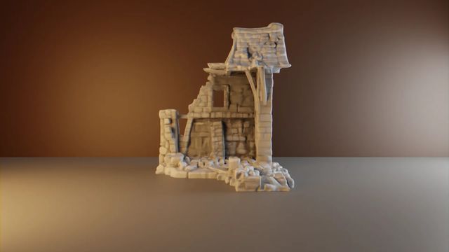Casa de fantasía medieval en ruinas juegos de rol