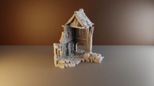 Casa de fantasía medieval en ruinas juegos de rol