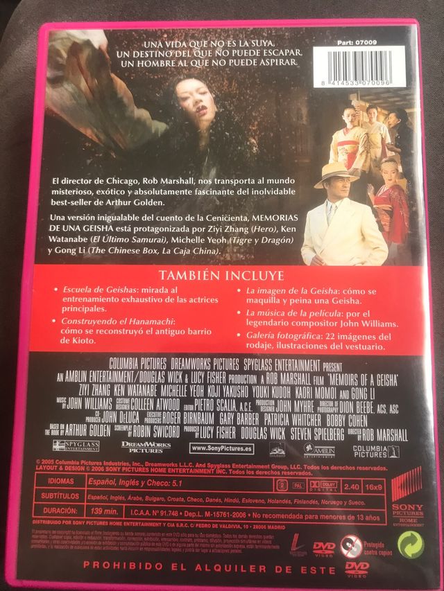 Memorias de una Geisha DVD