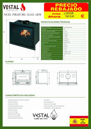 Promoción Insert de leña  449 EUR - 15 Diciembre
