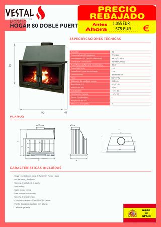 Promoción Insert de leña  449 EUR - 15 Diciembre