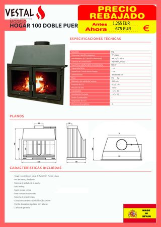 Promoción Insert de leña  449 EUR - 15 Diciembre