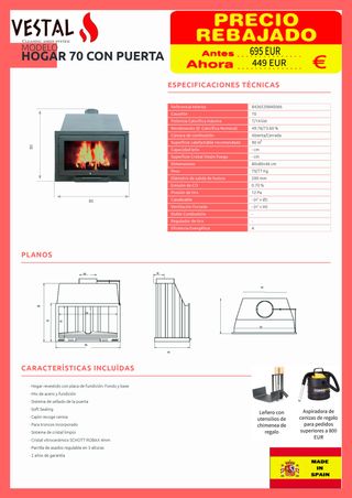 Promoción Insert de leña  449 EUR - 15 Diciembre