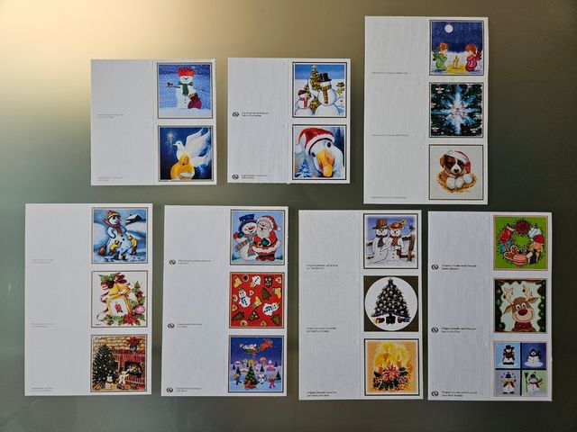 Lote postales y etiquetas navideñas