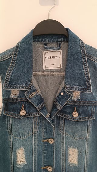 Chaleco largo vaquero Miss Sister talla S