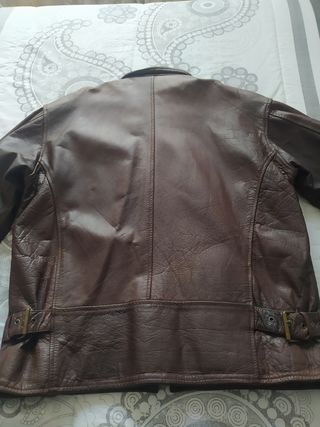 Cazadora cuero marrón