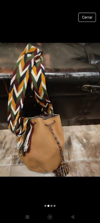 Bolso piel artesanal buen estado