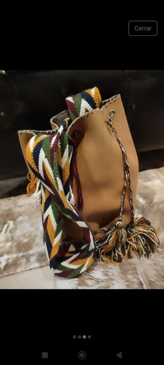 Bolso piel artesanal buen estado