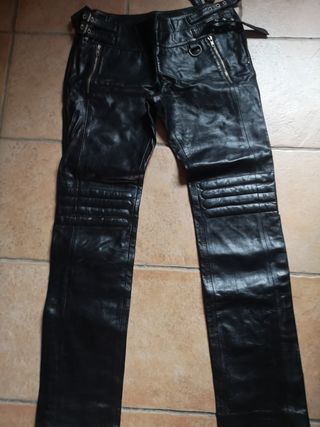 Pantalones piel natural Zara