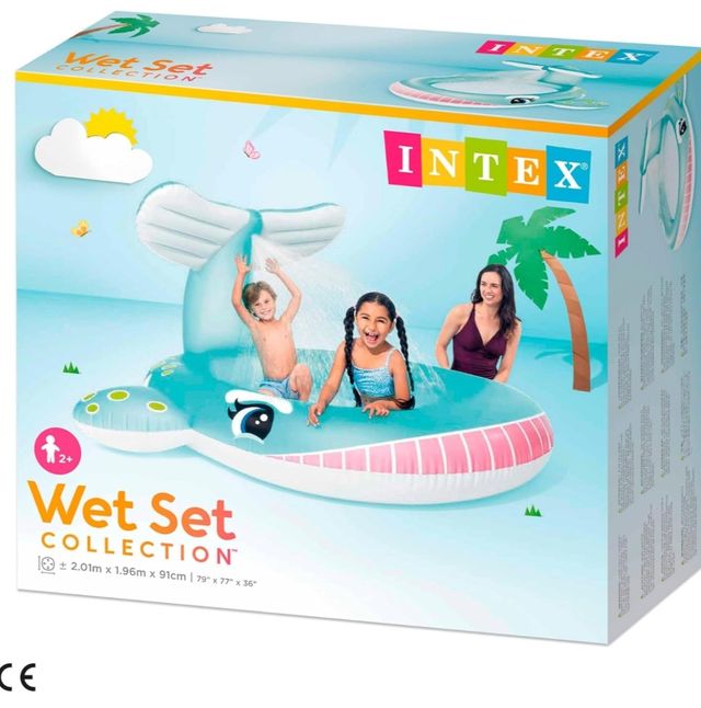 Piscina Hinchable Ballena con Aspersor