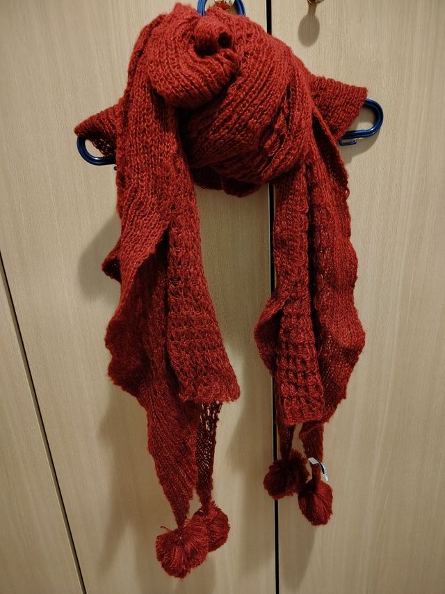 Bufanda de punto color caldera