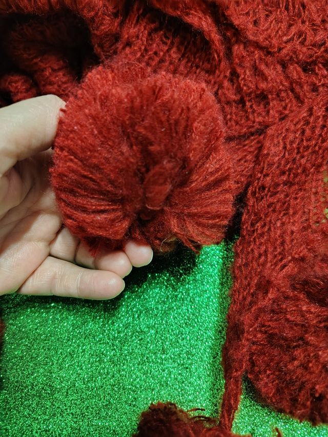 Bufanda de punto color caldera