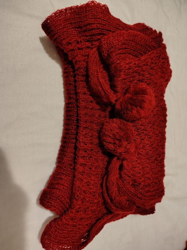 Bufanda de punto color caldera