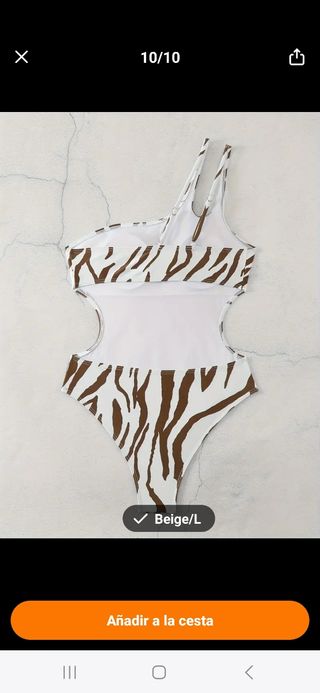 BAÑADOR MARRON Y BLANCO