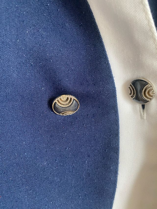 Chaqueta señora azul y blanca