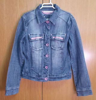 Cazadora slim vaquera azul medio-rosa Mango S
