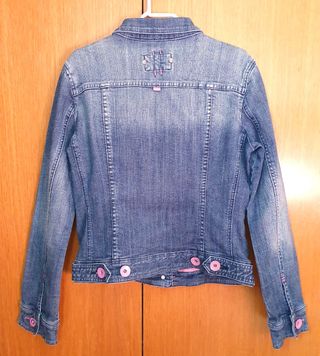 Cazadora slim vaquera azul medio-rosa Mango S