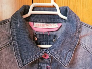 Cazadora slim vaquera azul medio-rosa Mango S