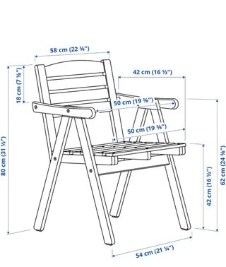 Juego de jardin y 4 sillas con apoyabrazos