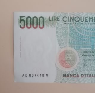 Banconota 5000 lire Bellini Italia 