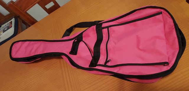 Guitarra española talla júnior + funda rosa