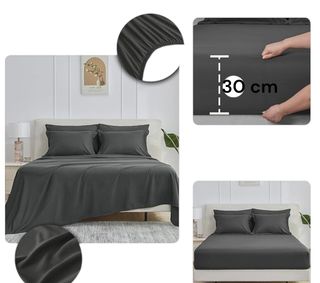 5 piezas de cama 150 tamaño Queen, color gris