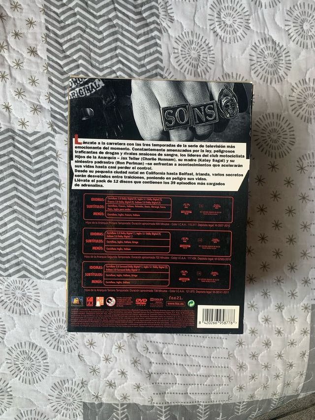 DVD “hijos de la anarquía” temporadas 1/3